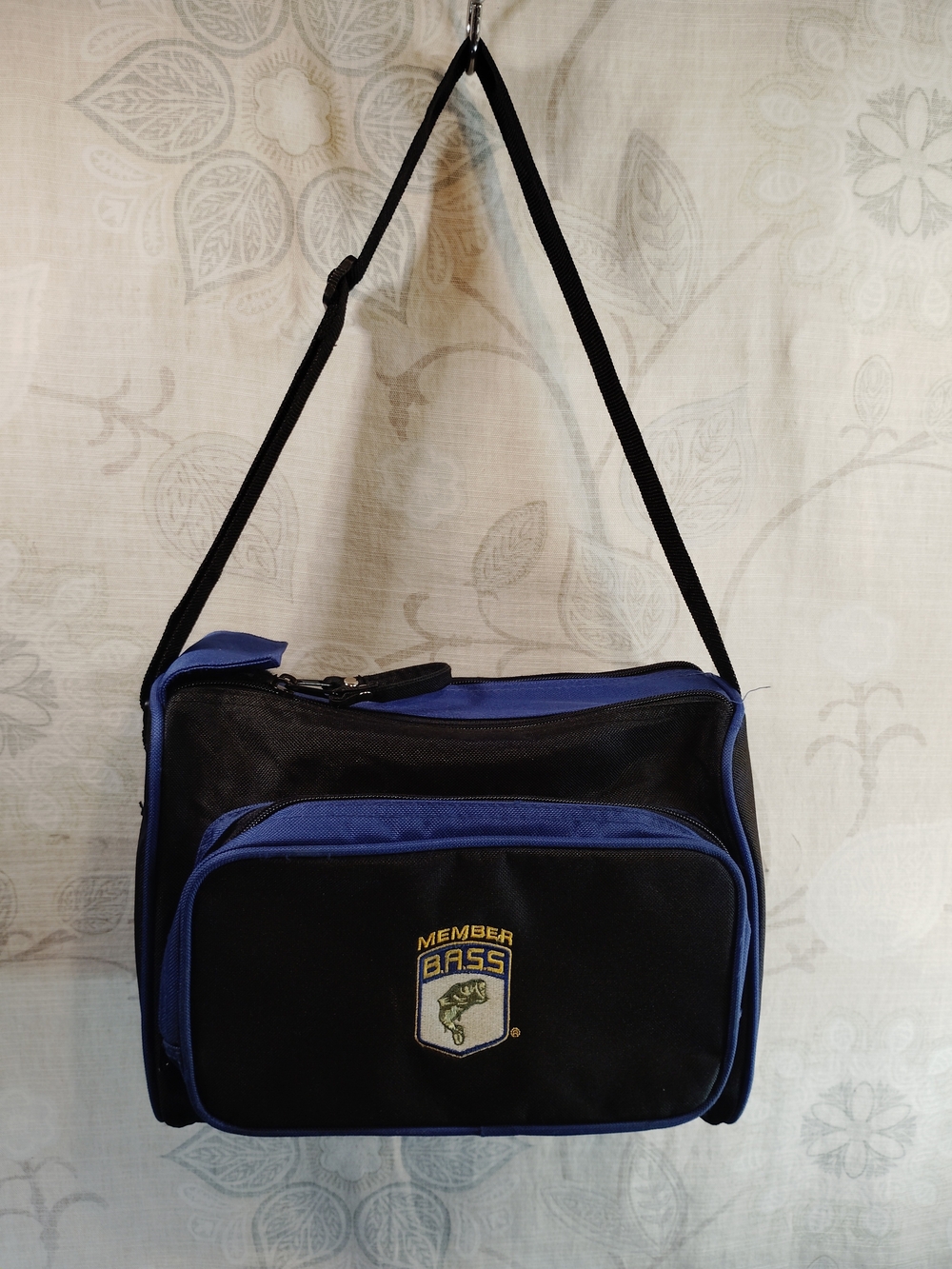 B.A.S.S Black and Blue Messenger/ Tackle Bag with Adjustable Strap